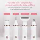 2 x 4-in-1 Facial Hair Removal for Women, Electric Painless Shaver, USB Rechargeable, Lip Chin Cheek Trimmer