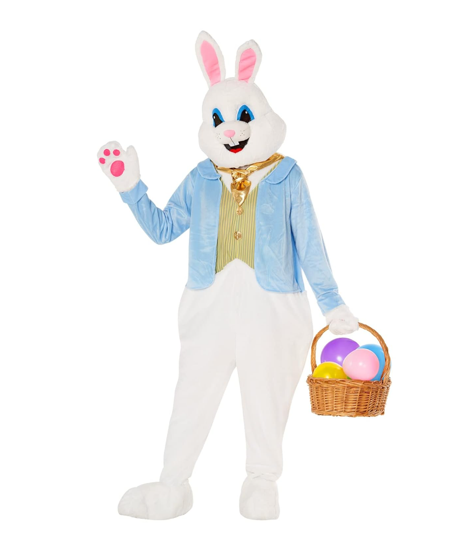 Morph Easter Bunny Costume Adult Deluxe Rabbit Mascot Outfit for Men - Perfect for Easter Costumes and Events L