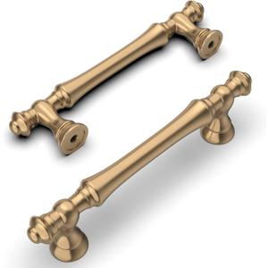 Amerdeco 10 Pack Champagne Bronze Cabinet Pulls 3.75 Inch(96mm) Hole Center Cabinet Hardware Kitchen Cabinet Handles for Bathroom Drawer Pulls Dresser Pulls ZH0014... (3.75"/96MM Hole Center)