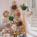 8 PCS 8 Inch Large Christmas Inflatable Ball, Outdoor Hanging Ornament Velvet Xmas Balls with 4 Colors, Neutral Christmas Decoration Ball for Yard Lawns Porch Garden Front Door Holiday Decor