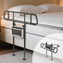 C5 Pro Bed Rails for Elderly Adults Safety - Foldable Bed Assist Rail with Adjustable Height, Bed Cane with Non-Slip Wider Handrail