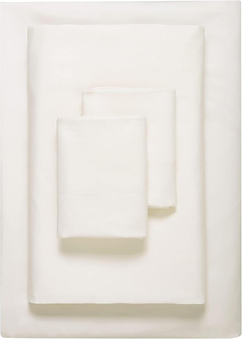 Vera Wang - King Sheet Set, Luxury Sateen Cotton Bedding, 800 Thread Count, Soft & Smooth Bedding Set (Ivory, King)