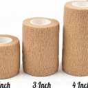AUPCON Vet Wrap Cohesive Bandages Bulk Self Adhesive Bandage Wrap Self Adherent Wrap Non-Woven for Dogs Pet Animals & Ankle Sprains & Swelling 4 Inch x 5 Yards (2 Pack Beige)