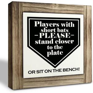 Funny Bathroom Signs, Players With Short Bats Bathroom Decor Sign, Farmhouse Toilet Decoration, Toilet shelf decoration, Wood Desk Decorative Sign