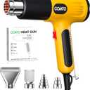 1600W Heat Gun, Hot Air Gun with 2 Temp Settings, 4 Nozzles, Overheat Protection, for Shrink Tubing, Shrink Wrap, Crafting, Resin, and DIY Projects - Yellow