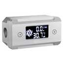 G1/4 Aluminum Alloy Shell LCD displaydigital Display Flow Thermometer Temperature Indicator CPU Temperature Monitor Silver