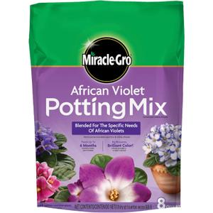 Miracle GRO 72678430 8 Qt African Violet Potting Mix 0.21-0.11-0.16