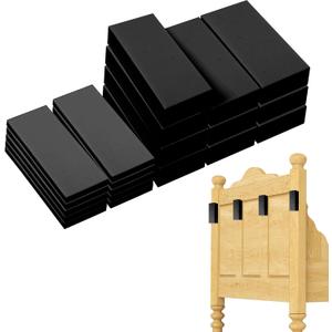 20pcs Headboard Stoppers for Wall, 10pcs 20mm + 10pcs 3mm EVA Foam Headboard Bumper Pads Anti-Shake Furniture Pads Bed Noise Stoppers Wall Protector (Black)