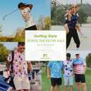 SURF CUZ Golf Shirt Moisture Wicking for Men Dry Fit Polo Shirts Short Sleeve Print Performance 4-Way Stretch (XXL)