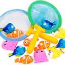 Boley Dive & Grab Fishing Game Set - 14 Pc Sinking Bath Toys for Kids - Water Games & Bath Toys for Toddlers! (Yellow)
