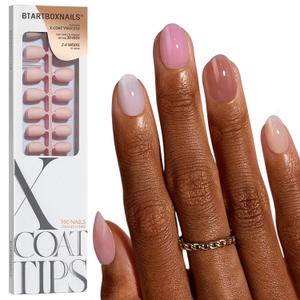 BTArtboxnails XCOATTIPS Bare 5-Shades Nude Press on Nails - 4-Week Wear Extra Short Almond Press on Nails, Easy to Apply, Soak Off, Salon Quality Value at Home, 16 Sizes - 160 Fake Nails