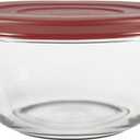 Anchor Hocking 91858 Glass Mixing Bowls with Lids, Cherry, 4 Quart (Set of 2) -