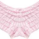 SHARICCA Womens Sexy Mesh Ruffle Panties Booty Boy Shorts Underwear (Pink, M)