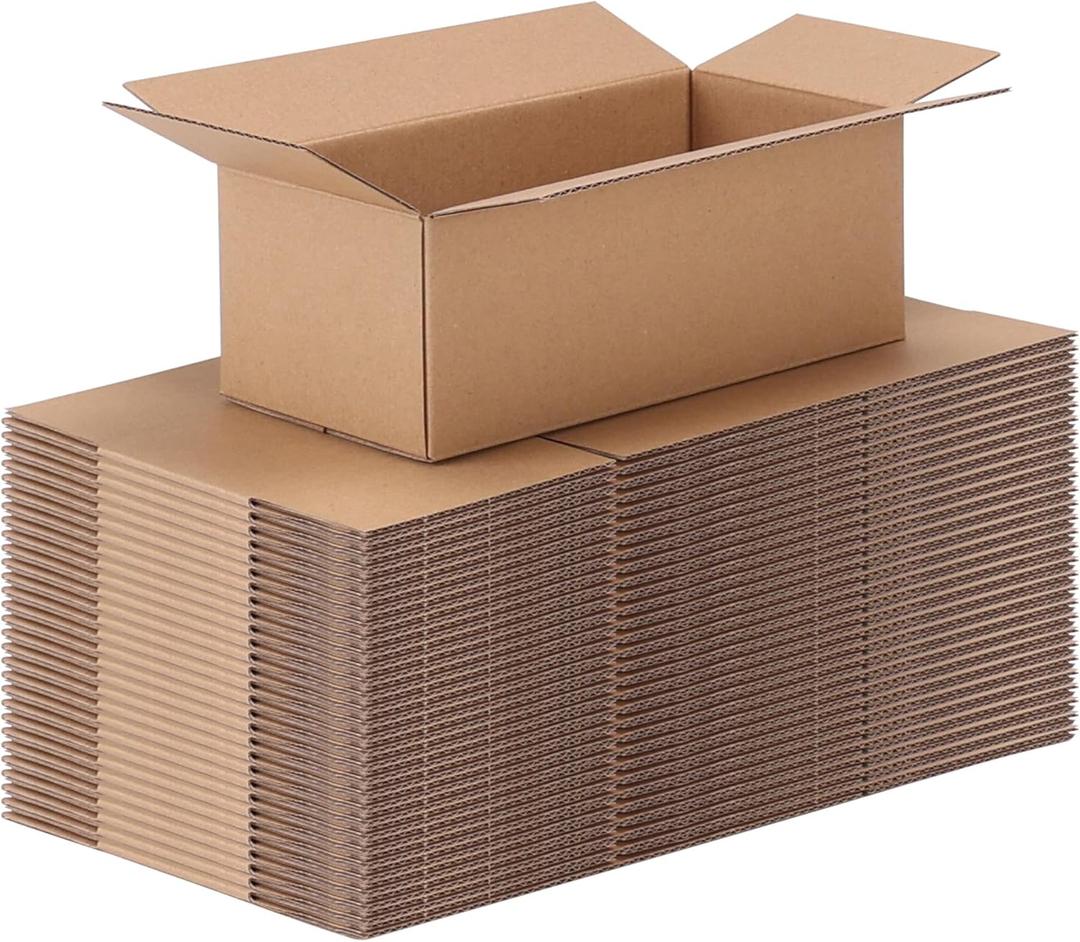 CRUGLA 40 Packs 8x4x3 Shipping Boxes for Small Business, Corrugated Cardboard Boxes Bulk for Shipping Packing Mailing
