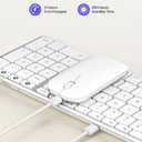 seenda Bluetooth Keyboard and Mouse Combo for Mac, SKM64-2 Rechargeable Silent Wireless Keyboard Mouse Compact Slim, 3 Multi-Device Connection, Compatible for Mac MacBook Pro/Air iPad, White Silver