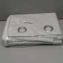 MIULEE 100% Blackout Linen Textured Curtains for Bedroom Solid Thermal Insulated Cream White Grommet Room Darkening Curtains & Drapes Luxury Decor for Living Room Nursery 52 x 84 Inch (2 Panels)