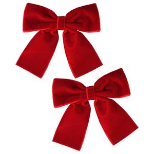 2PCS Velvet Hair Bows Red Hair Ribbon Clips 4" Big Fall Alligator Clips Hair Accessories for Women Girls Toddlers Kids Baby