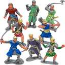 Liberty Imports 7 PCS Medieval Knight Figures - Toy Soldiers Free-Standing Figurines with Realistic Details, Medieval Party Decorations and Cake Toppers, Knight Party Favors for Kids