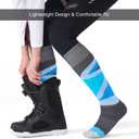 CS CELERSPORT 2/3 Pack Ski Socks for Womens and Mens with Full Cushion, Wool Winter Warm Socks for Skiing Snowboarding (Small, Rose + Blue)