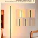 EDISHINE LED Corner Lamp, Set of 2 Minimalist Dimmable Tall Light with Remote, 57.5" Floor Lamps for Living Room, Bedroom, Home Office, 7 Color Temperature 2700-6000K (Black)