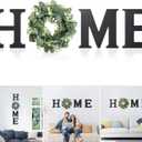 Wooden Home Letters with Wreath Artificial Eucalyptus Modern Decorative Hanging Farmhouse Sign for Living Room & Kitchen - Housewarming & Couple Gifts - Christmas Decoration