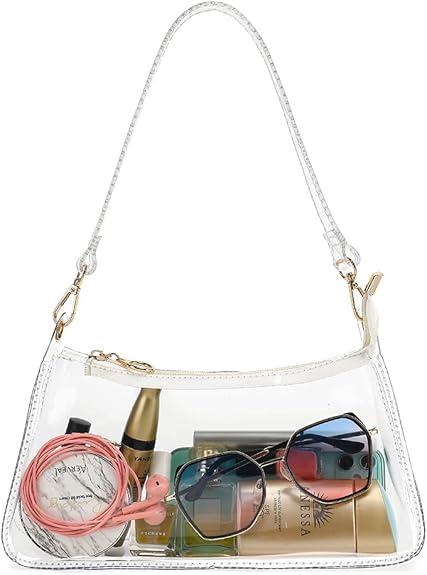 LOXOMU Clear Purse Stadium Approved, Small Crossbody Bag Shoulder Handbag for Women