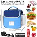 Lunch Bag for Kids Insulated Lunch Boxe for Boys Girls Small Reusable Cooler Tote Lunchbag Back to School Cute Lunchbox for Teens (dark blue)
