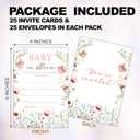 Baby Shower Invitations with envelopes, 25 Wildflower baby shower invites for gender reveal, Newborn announcement invitation card, neutral fill in style invitation , party favor & decoration -B18