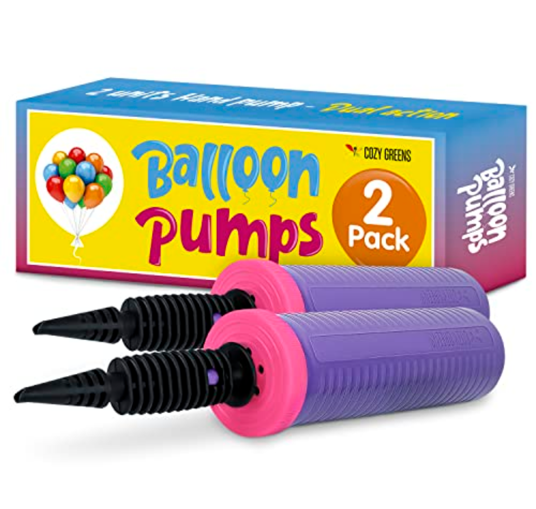 4Pack Balloon Pump Hand Held, Inflator Air Pump for Balloons - 2Way Dual Action, 4Pack: Friends can Help - Easy to Use, 100% Lifetime Satisfaction Guarantee - Sturdy Ballon Inflator Pump