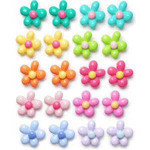 Mymazn 20 PCS Fridge Magnets Cute Refrigerator Magnets Colorful Decorative Magnet Flower Magnet for Office Kitchen Locker