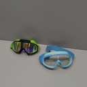 Vvinca Kids Goggles with Comfort Fabric Strap, Kids Swim Goggles Wide View Anti-Fog/UV No Leaking Swimming Goggles for 3-14 (Green & Blue)