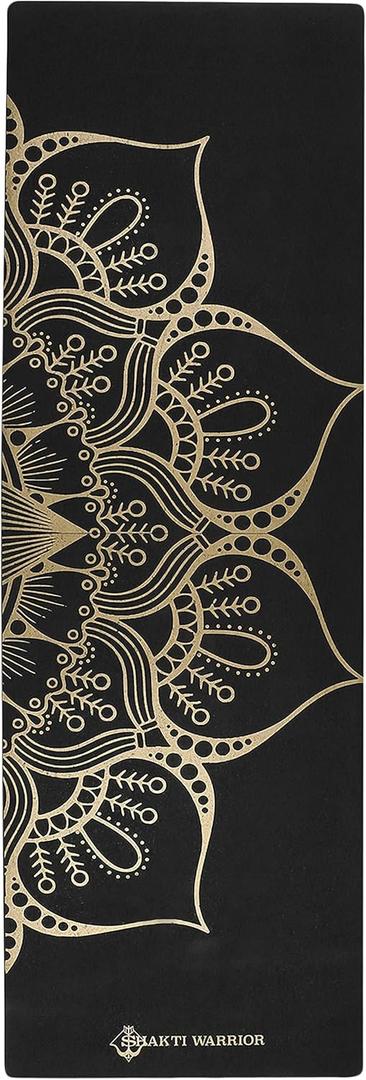 Shakti Warrior Cork Yoga Mat - Artist Designed, Premium Printed Eco-Friendly Non-Slip mat, Great for Regular & Hot Yoga, Pilates, Workouts 72 inch x 24 inch x 3mm Thick (Lotus)