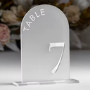 Frosted Arch Table Numbers for Wedding, 25 Pack 5"x7" Frosted Arch Acrylic Signs with Stand Acrylic Table Numbers 1-25, Perfect for Wedding Reception