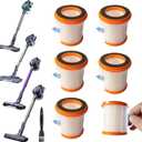 6 Pack HEPA Filter Replacement Compatible with MOOSOO XL-618 pro Upright Vacuum, Filters for Voweek VW-VC08 Cordless Vac. Only for Vac Cyclone as Pic 5 Bottom Left. One Side Hole Filters