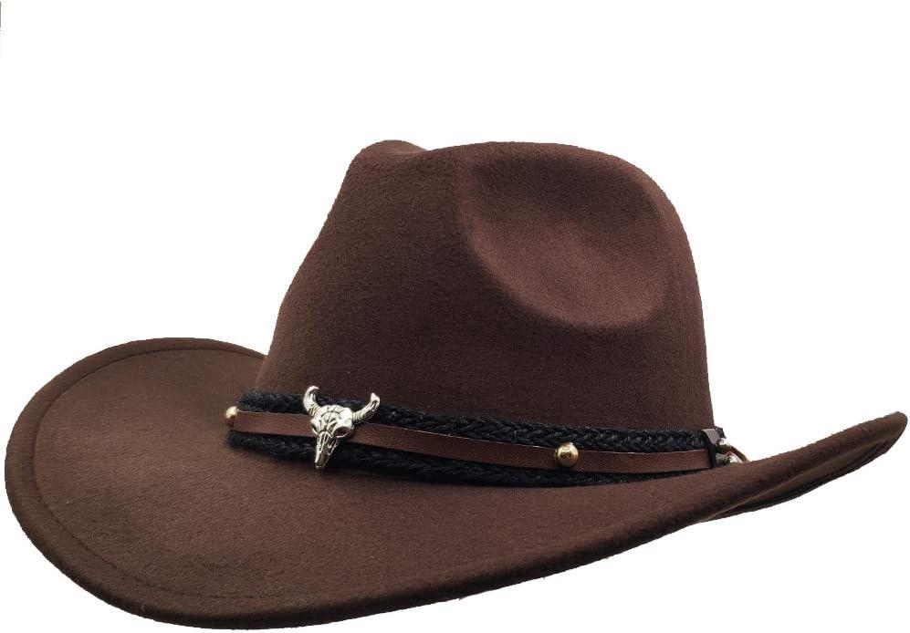 Men & Women's Fur Felt Cowboy Hat Wide Brim Western Outback (Brown)