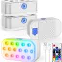 Pool Lights,Rechargeable Submersible LED Lights with Wireless Remote,20 Colors,IP68 Waterproof RGB Underwater Pool Light with Magnet for Inground/Above Ground Pools, Hot Tubs, Ponds (4 Pack)