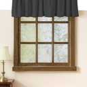 Native Fab 2 Pack Valance Curtains Set for Windows - Rod Pocket - Semi Sheer - Short Curtain for Kitchen, Cafe, Dining Room, Bathroom, Basement - 54"x18" - Grey
