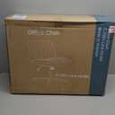 Desk Chair No Wheels, Criss Cross Chair Wide Cross Legged Office Desk Vanity Chair, PU Leather Armless Adjustable Swivel Chairs for Home Computer Task Black