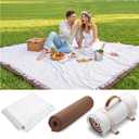 2 In 1 Extra Large Picnic Blanket Beach Mat Rug Registry Wedding Search by Name Registry Must Have Items Newlyweds Newly Wed Married Couple Gifts Bridal Husband Wife Men Women Mr Mrs Anniversary, 70"x70"