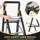 2 Step Ladder Lightweight Aluminum Folding Step Stool for Adults