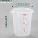 CURTA 8 Quart Translucent Round Food Storage Container with Lid, Pack of 4 – NSF Listed, BPA-Free, Commercial-Grade Polypropylene, Freezer & Dishwasher Safe, Non-Stick, Easy-Read Graduations, 10 Inches X 10.9 Inches