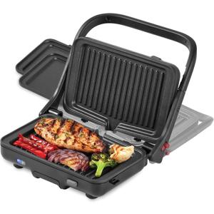 Dash MultiMaker Flex Press Grill System, Grill and Griddle - Nonstick Removable Plates - Indoor Countertop Electric Grill for Sandwiches, Burgers, and Breakfast - Forged Iron