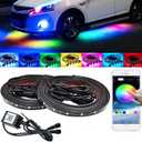 Car Underglow LED Light Kits,Bluetooth 4.0 RGB Color LED Strip Lights with App Control,Sync to Music 4 PCS(2x59 + 2x35 inch) Waterproof for All Cars.