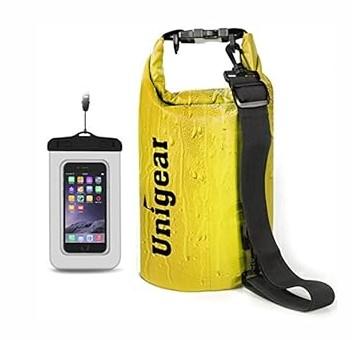 Unigear Dry Bag Waterproof, 5L Floating and Lightweight Bags for Kayaking, Boating, Fishing, Swimming and Camping with Waterproof Phone Case (Yellow)
