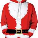 Mens Santa Claus Funny Sweatshirt Christmas 3D Novelty Fashion Pullover Hoodies (M)