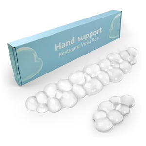 Aszqvd Mouse Pad with Wrist Rest, Soft Cloud Gel Keyboard Mouse Pad Set with Hand Wrist Support, Cute Non Slip Office Desk Accessories for Comfort/Pain Relief/PC Gaming/Computer/Laptop, (White Cloud)