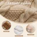 Women's Winter Fleece Beanie Hat, Warm Soft Wool Lined Knit Cross Cap with Pom Pom Snow (Light Purple)