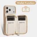 ZVE for iPhone 17 Pro Max Case Wallet with Card Holder,RFID Blocking Crossbody Strap Phone Cover for Women 6.9" Beige