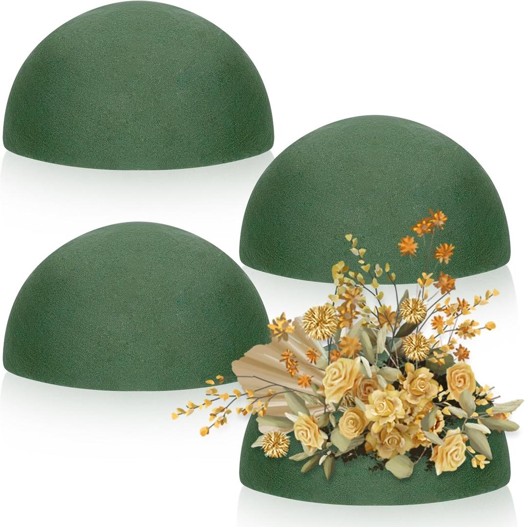 BOHUIZ 4Pcs Half Ball Floral Foam Block, Green Wet Dry Flower Foam 5.51x2.76 Inch Florist Foam for Fresh or Artificial Plant Floral Arrangement and Wedding Birthdays, Home DIY Craft Decor