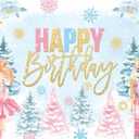 Allenjoy 82" x 59" Winter Nutcracker Ballet Photo Backdrop for Girl Princess Ballerina Merry Christmas Tree Happy Birthday Holiday Baby Shower Party Supplies Decorations Banner Gifts Decor Background